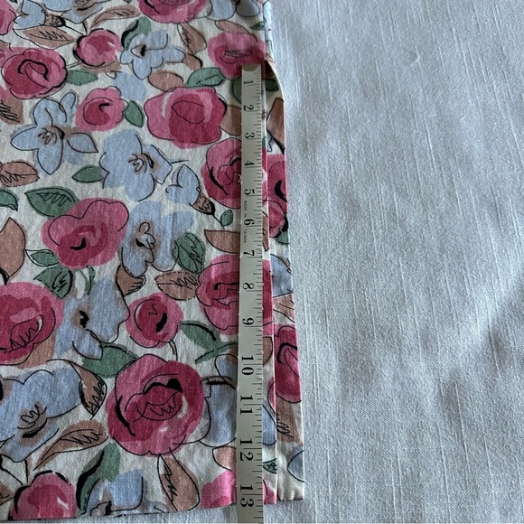 Vintage Caroline Kendrick Linen Blend Floral Skirt Size 10 Easter Summer 90s - Picture 7 of 10